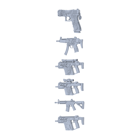 MRY-SFW LYGS131 Majestic Lion-Themed Modified Tactical Gun Set - 6 Regal Variants (Untextured)