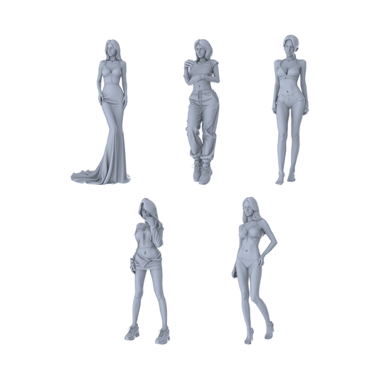 MRY-SFW LYGR173 Beauty 2 Female Warrior Chess Resin White Model War Game Miniature Soldier Scene Character Figure Hand Painted Adult Collectible