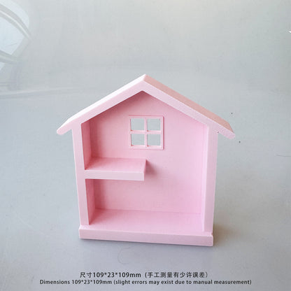 RHF-216 Mini House Storage Rack 3D Printed Miniature House Display Stand for Blind Box Figurines - DIY Creative Handmade Display Cabinet Eco-Friendly Material Storage Rack