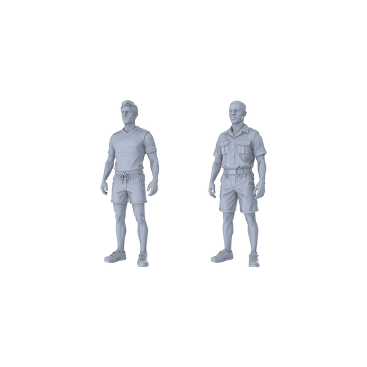 MRY-SFW LYTR376 Lifeguards 2-Pack, Ideal Beach, Tabletop Painting Miniature Car Diorama Figures Scene Props Accessories Resin