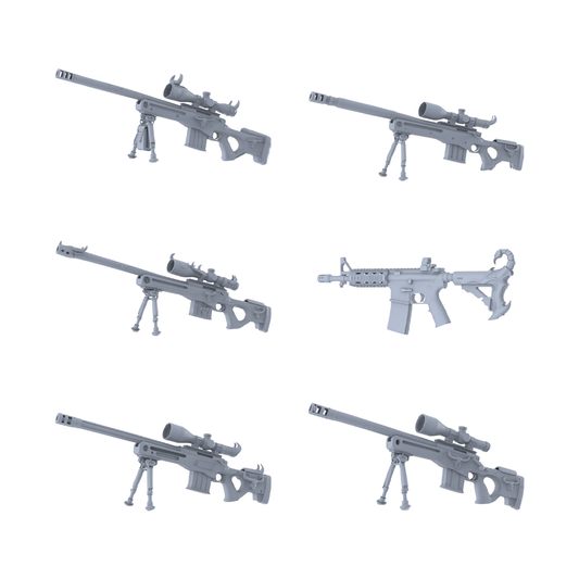 MRY-SFW LYGS162 Demonic Fantasy Modified Gun 3D Models - 6 Piece Untextured Set