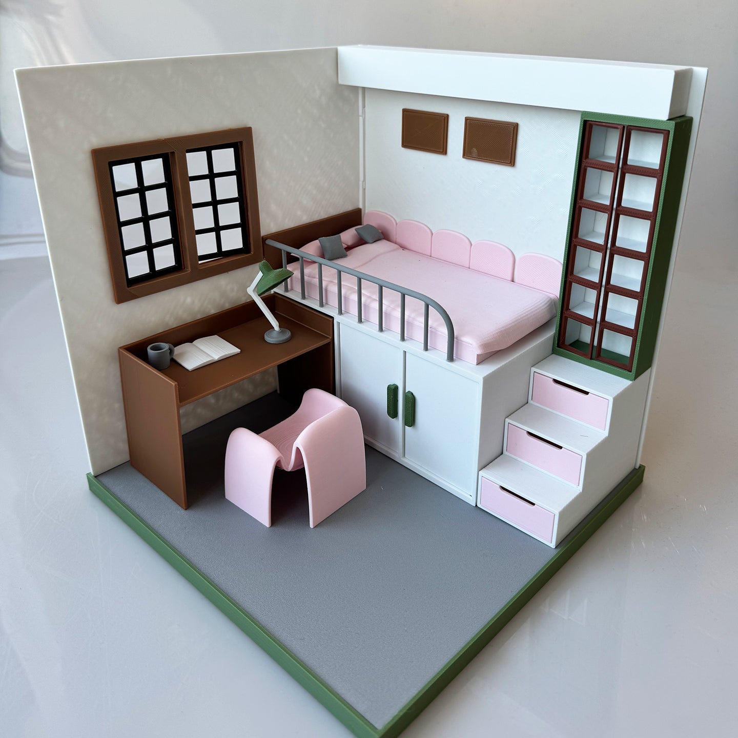 RHF1013 Summer Retreat Hut 3D Printing DIY Miniature Scenes Dollhouse Frame Creative Decorations Desktop Scenarios Mini Models 12-Inch BJD OB Doll