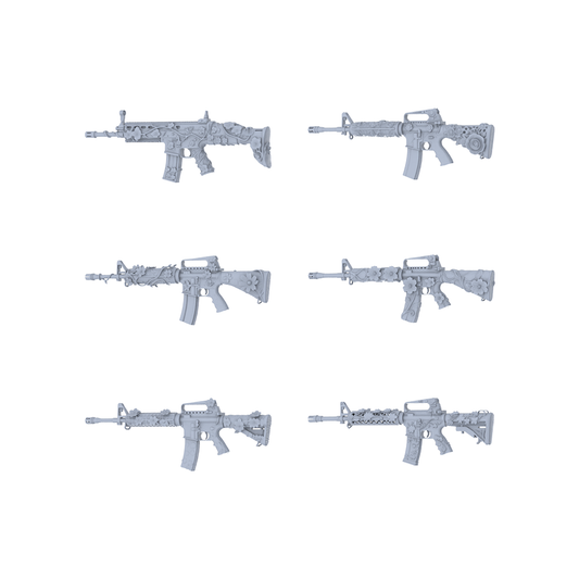MRY-SFW LYGS256 Floral Classic AR Series - 6-Piece Classic AR Assault Rifle Set Modified with Blossom Elements