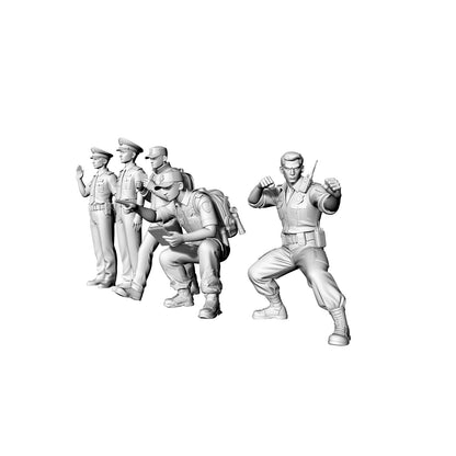 Yao's Studio LYTR076   Police Officer 5-Pack 3D Print Model, Unpainted Law Enforcement Figures, DIY Painting Kit 1set