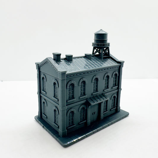 MRY-SFW LYTS126 Vintage Two - Story Building with Water Tower 3D Printed Retro Industrial & Urban Architecture Miniature for Model Train Scenes Collectors or Desktop Decoration