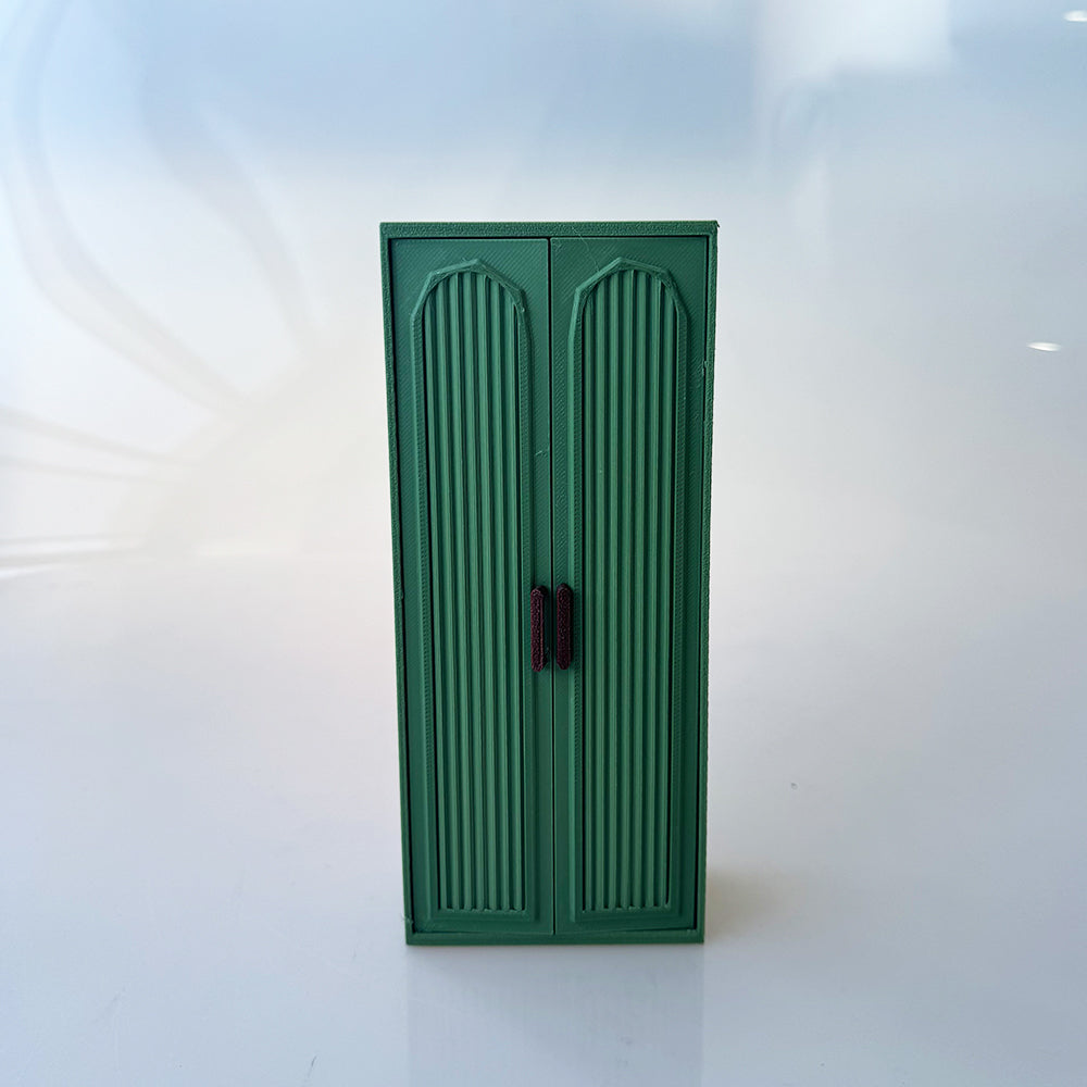 RHF12207  Green Double Door Wardrobe  Dollhouse Miniature 3D Printed