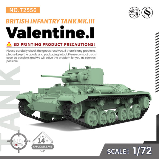 SSMODEL 556 Military Armoured Model Kit British Infantry Tank Mk.III Valentine