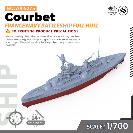 SSMODEL 527S Military Warship Model Kit France Navy Courbet Battleship