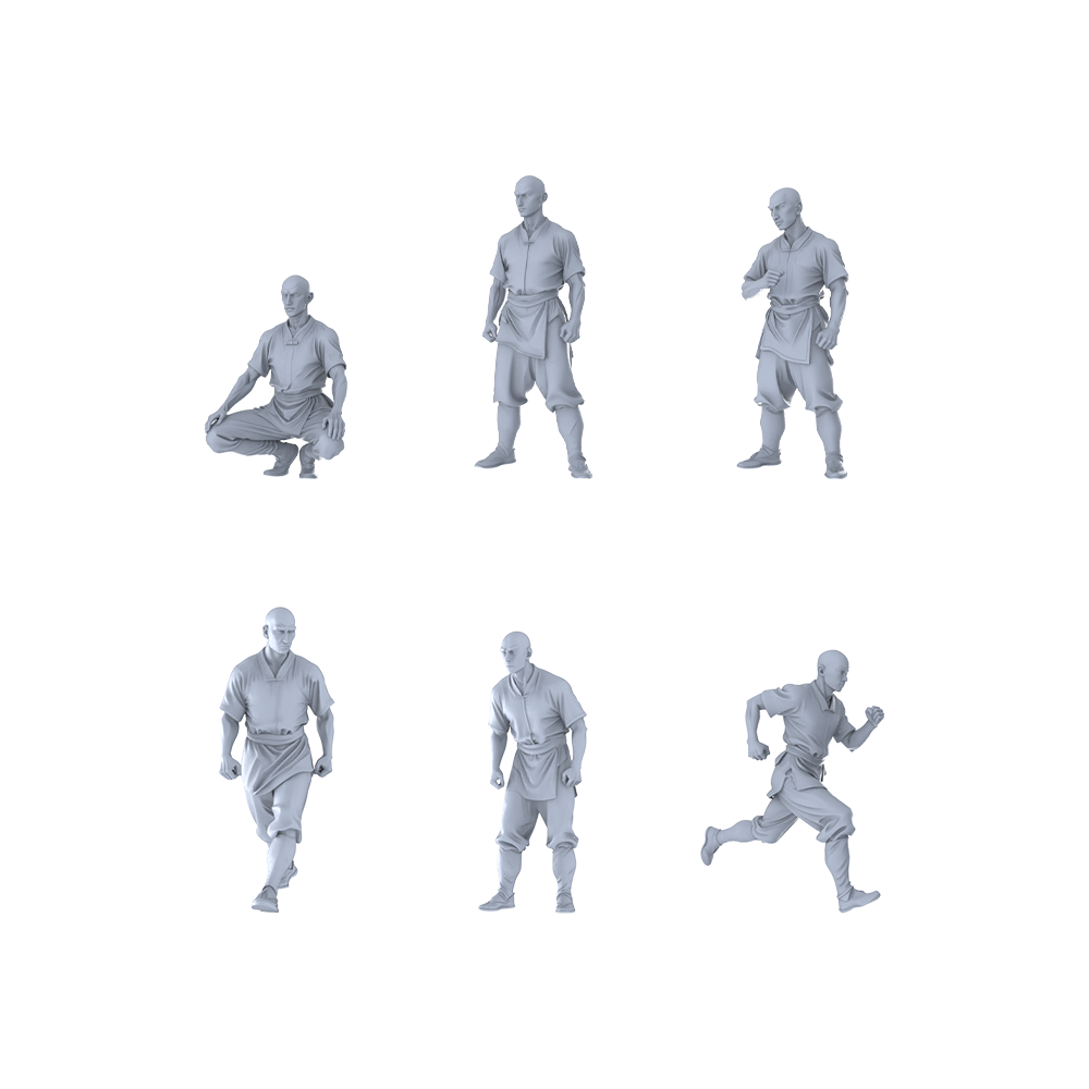 MRY-SFW LYGR232 Ancient Shaolin Monks Six-Man Group