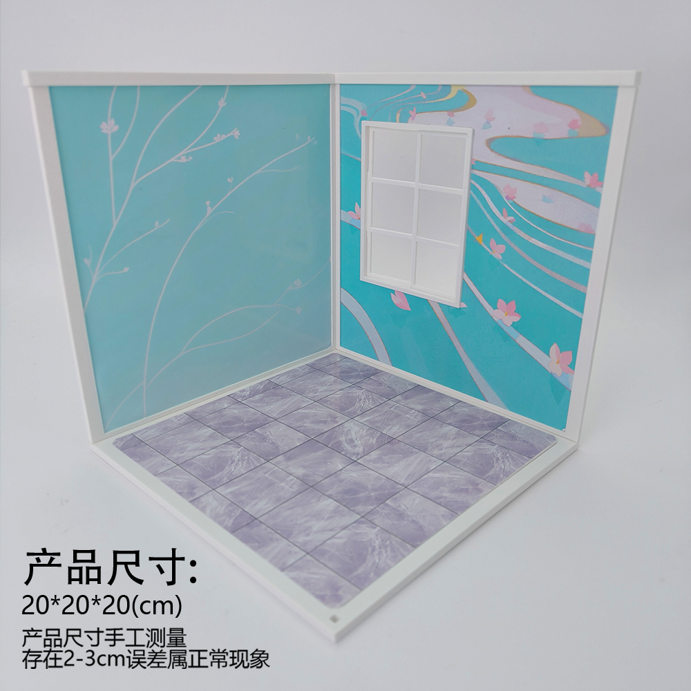 LYTP122003 1/12 Universal Wall & Floor Combination 3D Printing DIY Miniature Scene Dollhouse Creative Pendant Desktop Scene OB Baby 12-Inch Baby House Assembly Versatile Wall BJD Spring Bathroom Or Sweet Study Room