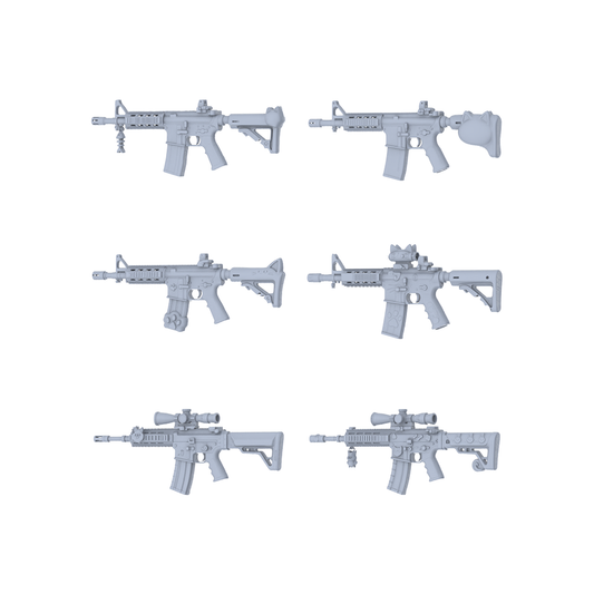 MRY-SFW LYGS158 Cute Cat Fantasy Modified AR Rifle 3D Models - 6 Piece Untextured Set