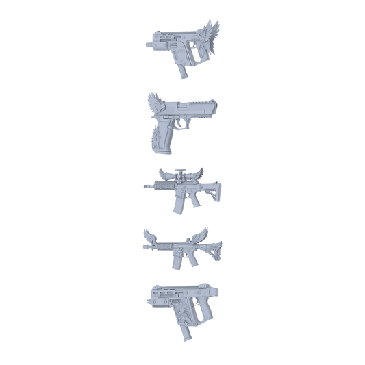 MRY-SFW LYGS149 Seraphim Fantasy Modified Tactical Gun 3D Models - 5 Piece Untextured Set