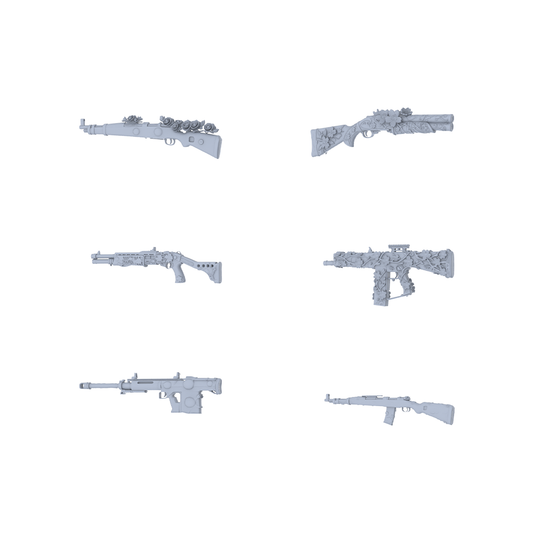 MRY-SFW LYGS238 Rose Blade-Themed Modified Tactical Firearm Set - 6 Romantic Fantasy Variants (Untextured)