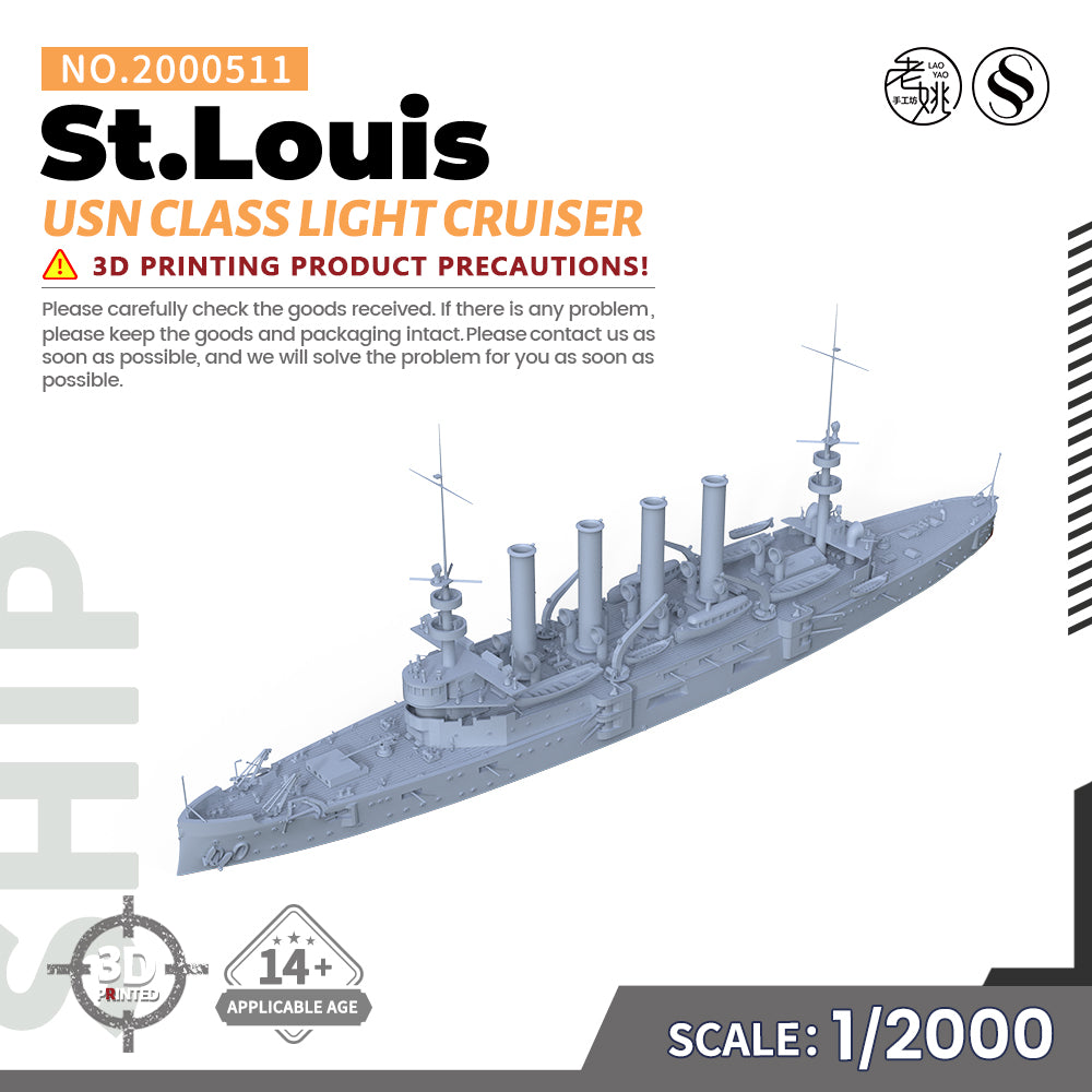 SSMODEL 511 Military Warship Model Kit US Navy St.Louis Class Protected Cruiser