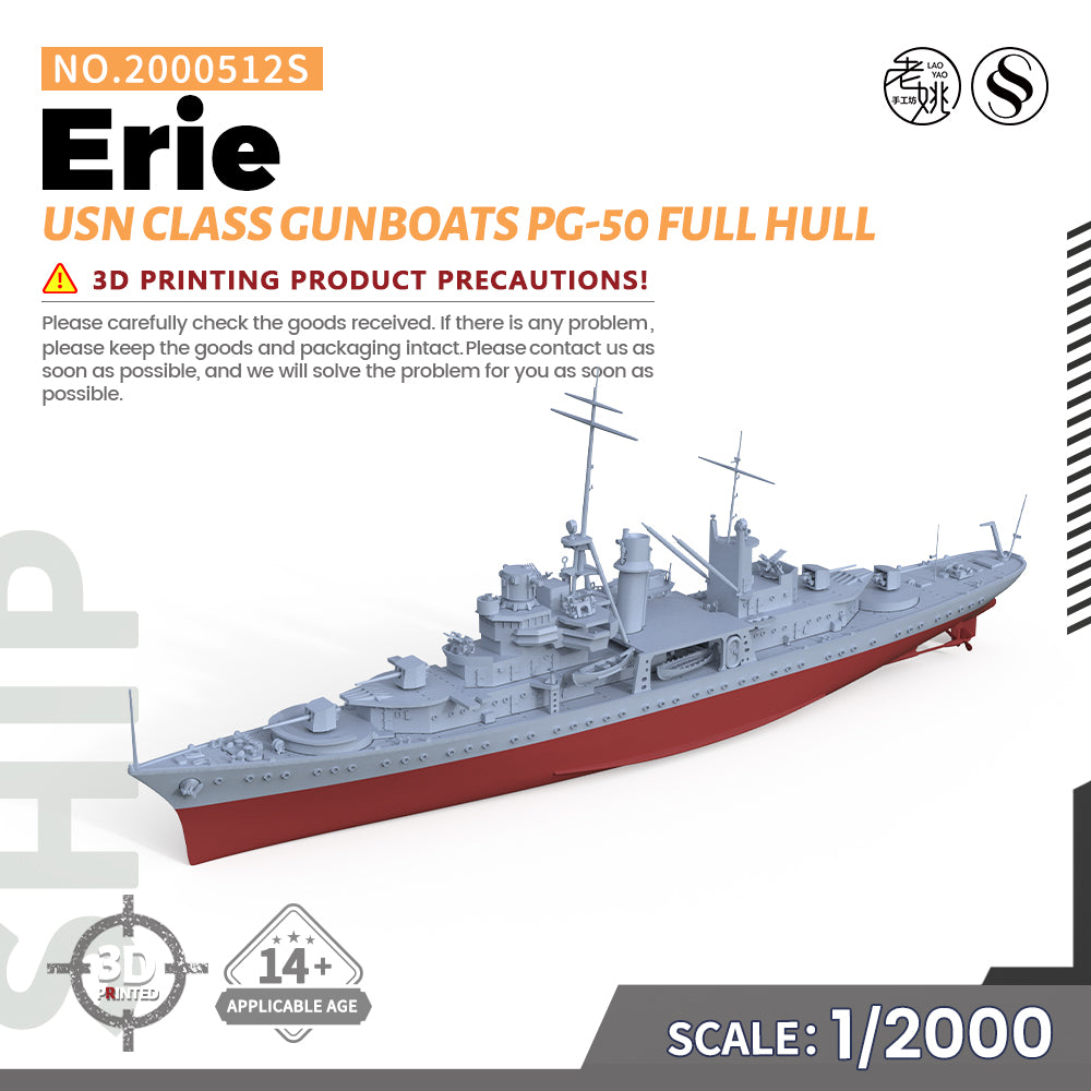 SSMODEL 512S Military Warship Model Kit US Navy Erie Class Gunboats PG-50