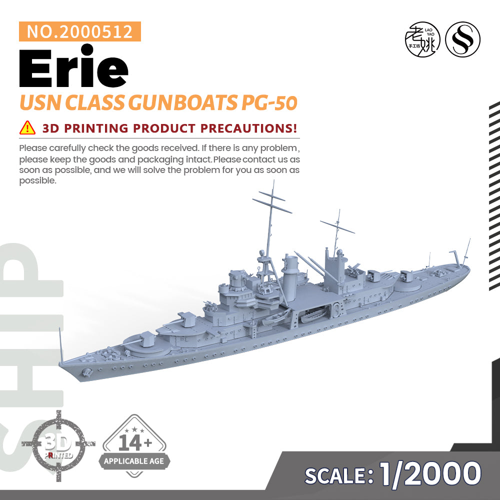 SSMODEL 512 Military Warship Model Kit US Navy Erie Class Gunboats PG-50