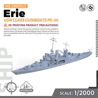 SSMODEL 512 Military Warship Model Kit US Navy Erie Class Gunboats PG-50