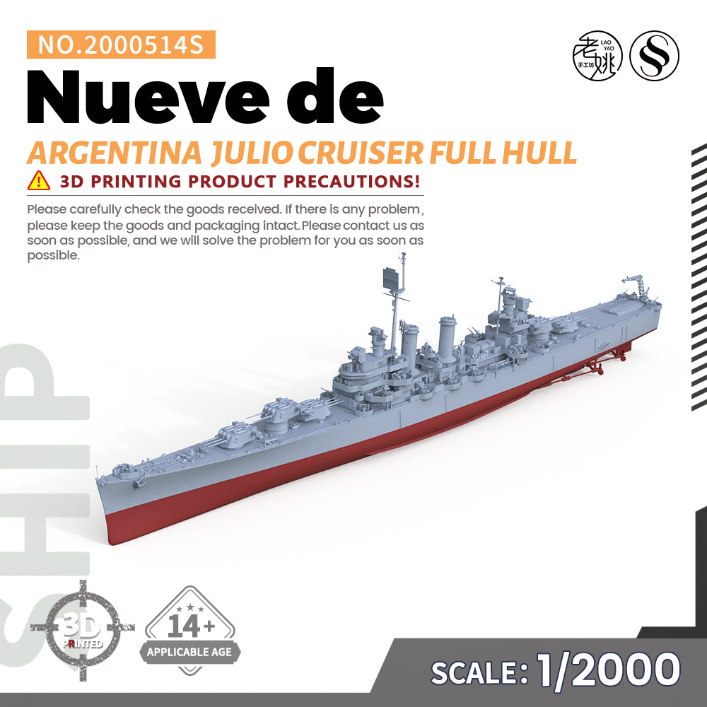 SSMODEL 514 Military Warship Model Kit Brooklyn class Argentina Navy Nueve de Julio Cruiser