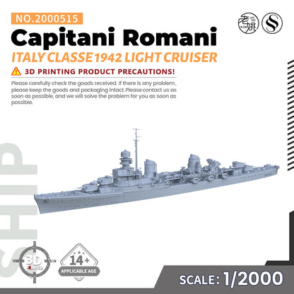 SSMODEL 515 Military Warship Model Kit Italy Navy Capitani Romani Classe 1942 Light Cruiser