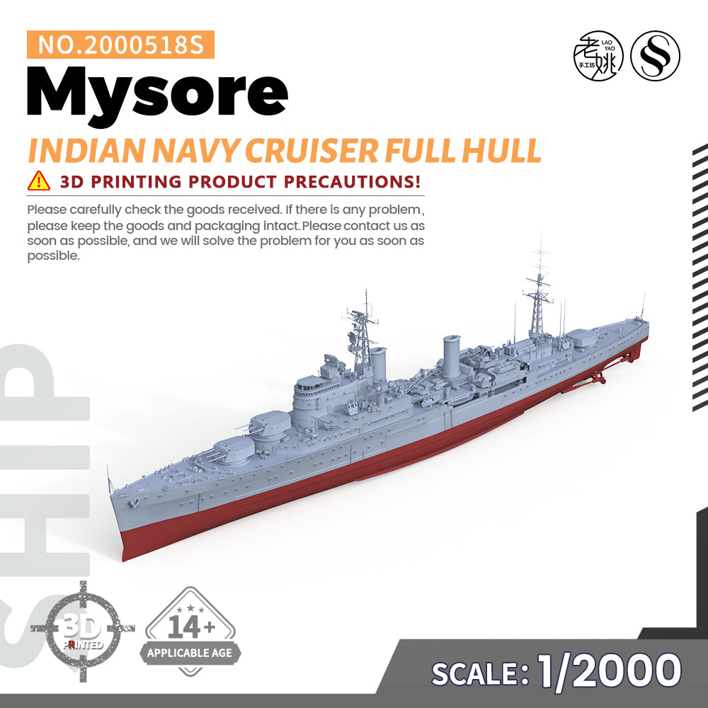 SSMODEL 518S Military Warship Model Kit Fiji class Indian Navy Mysore Cruiser