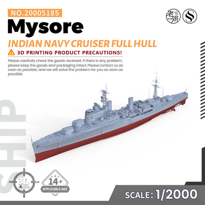 SSMODEL 518S Military Warship Model Kit Fiji class Indian Navy Mysore Cruiser