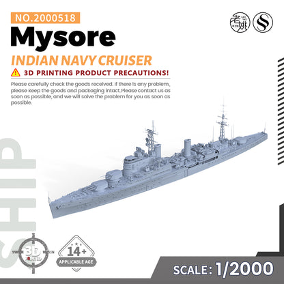 SSMODEL 518 Military Warship Model Kit Fiji class Indian Navy Mysore Cruiser