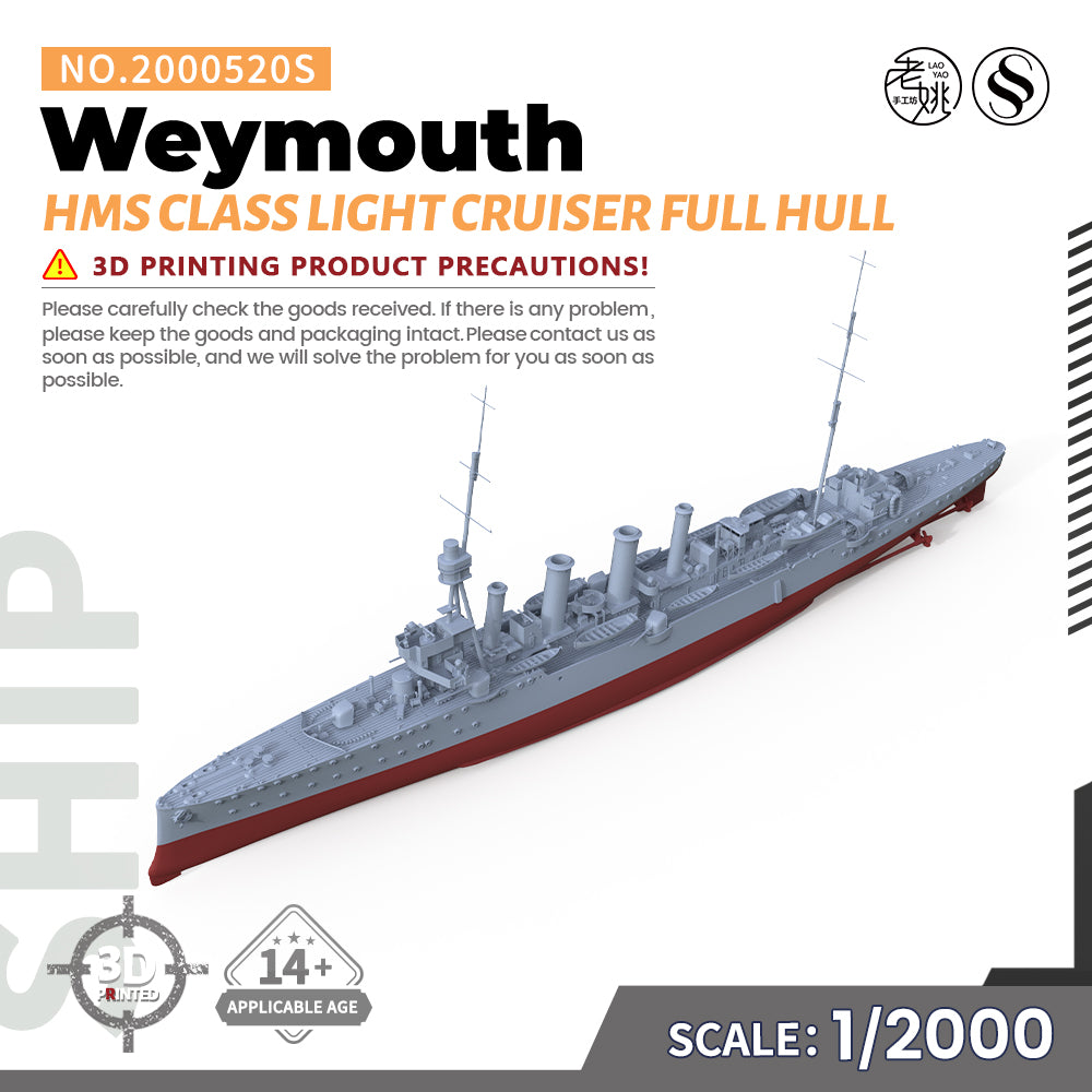 SSMODEL 520S Military Warship Model Kit HMS Weymouth Class Light Cruiser