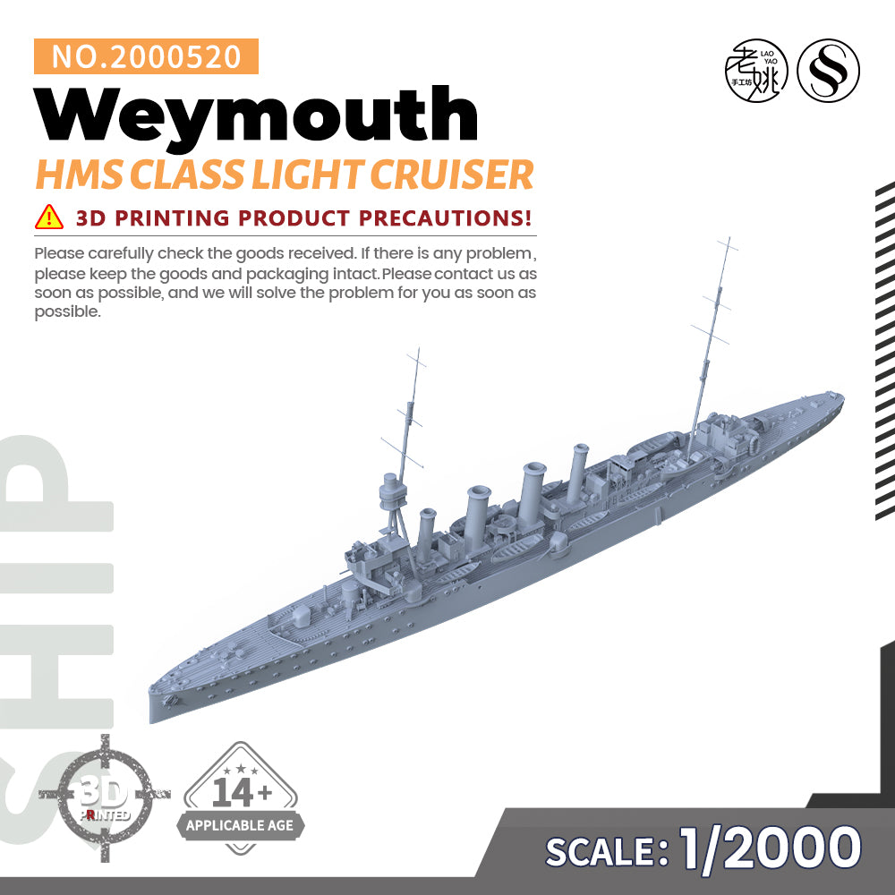 SSMODEL 520 Military Warship Model Kit HMS Weymouth Class Light Cruiser