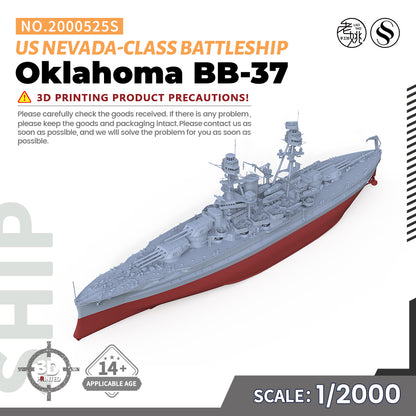 SSMODEL 525S Military Warship Model Kit US Navy Oklahoma Nevada-class Battleship BB-37