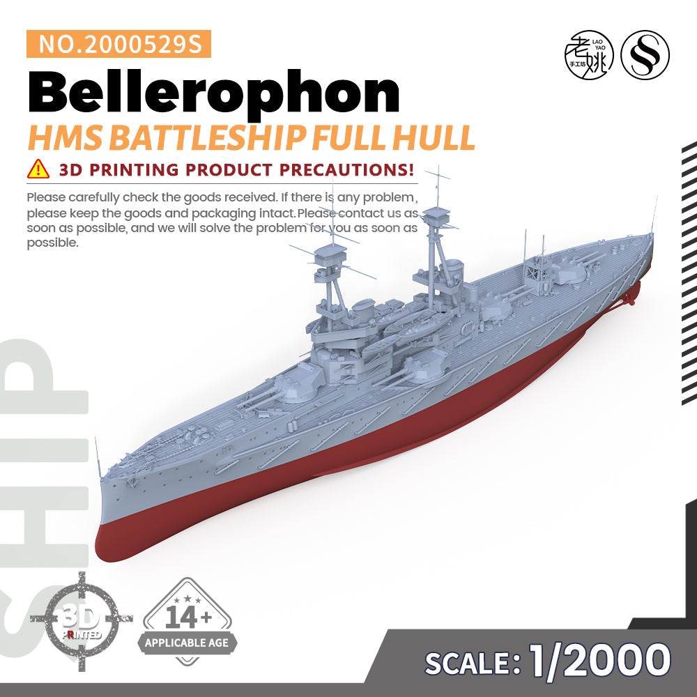 SSMODEL 529S Military Warship Model Kit HMS Bellerophon Battleship