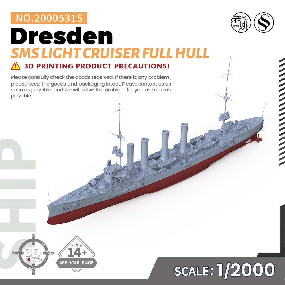 SSMODEL 531S Military Warship Model Kit SMS Dresden Light Cruiser