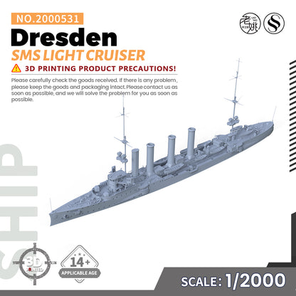 SSMODEL 531 Military Warship Model Kit SMS Dresden Light Cruiser