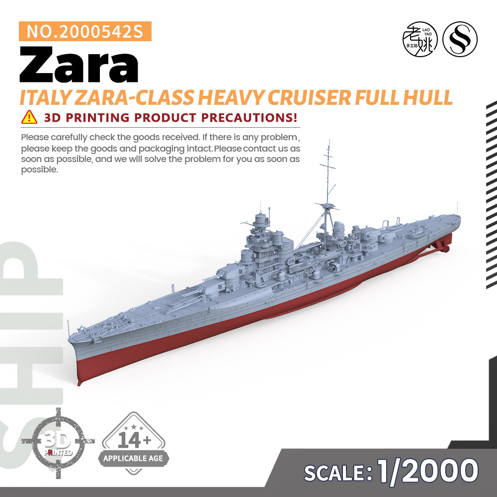 SSMODEL 542S Military Warship Model Kit Italy Navy Zara Class Heavy Cruiser Zara