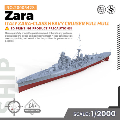 SSMODEL 542S Military Warship Model Kit Italy Navy Zara Class Heavy Cruiser Zara