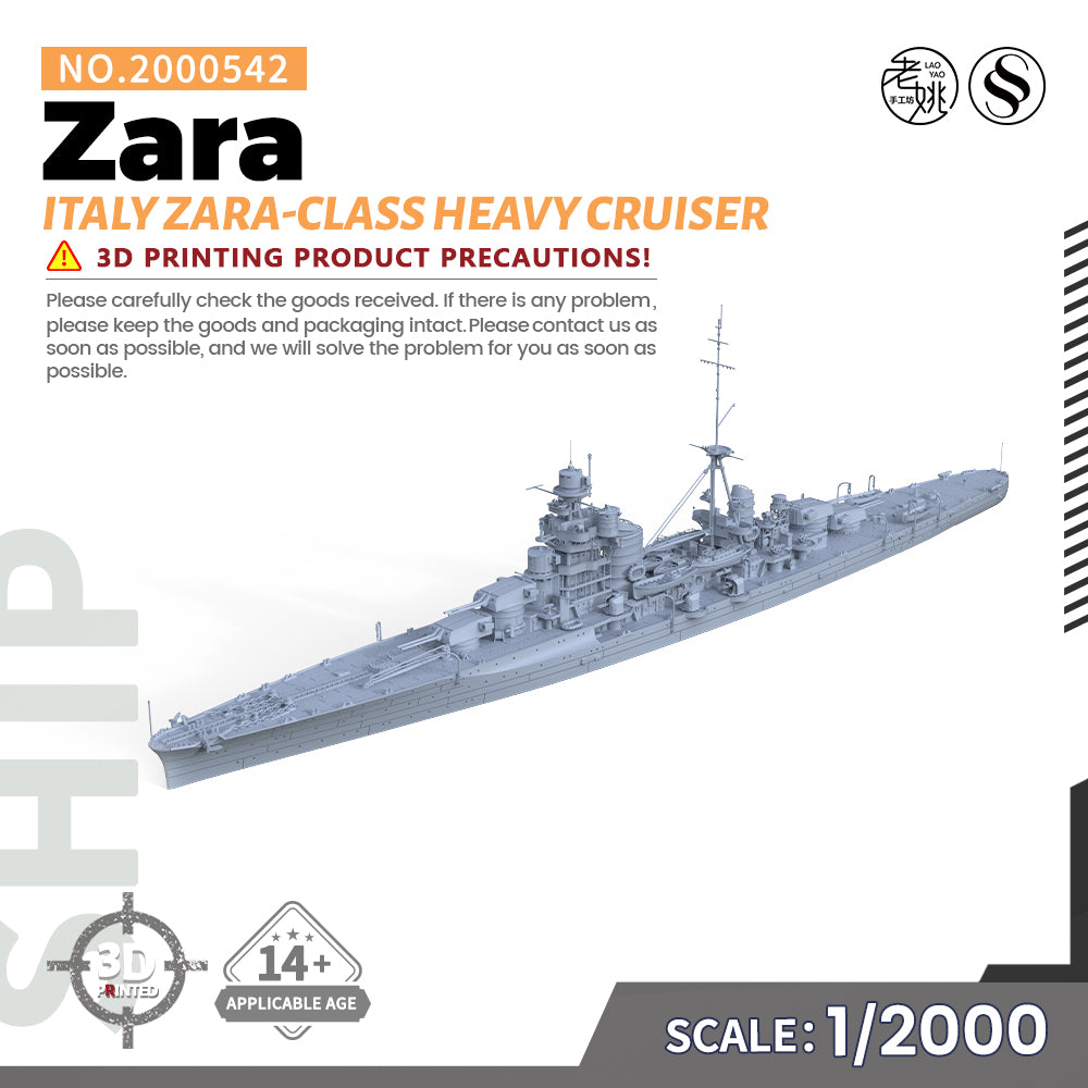 SSMODEL 542 Military Warship Model Kit Italy Navy Zara Class Heavy Cruiser Zara