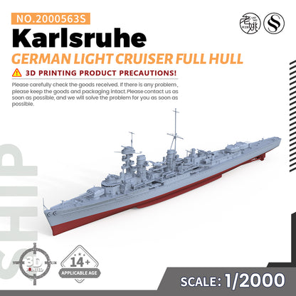 SSMODEL 563S Military Warship Model Kit German Navy Karlsruhe Light Cruiser