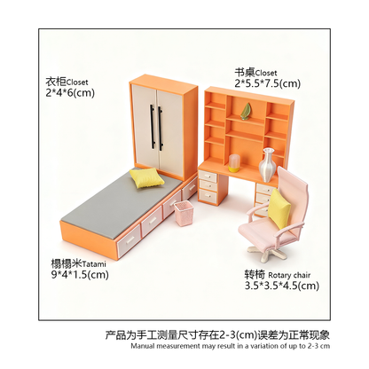 LYTP1002 Spring Kissed Moments Spring guest room 3D Printing DIY Miniature Scenes Dollhouse Creative Decorations Desktop Scenarios Mini Models 18-Inch BJD OB Doll