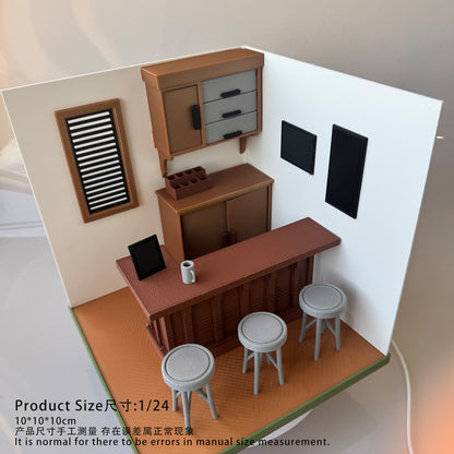 RHF121020 Wine Counter 3D Printing DIY Miniature Scenes Dollhouse Frame Creative Decorations Desktop Scenarios Mini Models BJD OB Doll