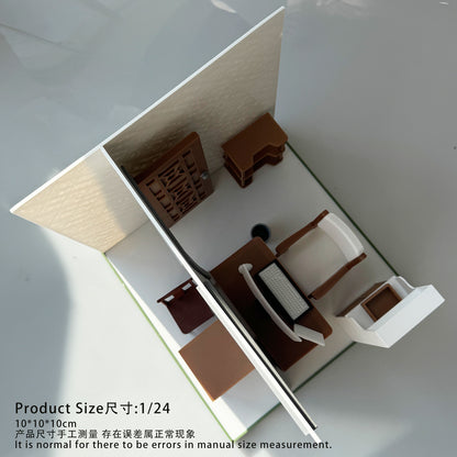 RHF1011 Summer Retreat Hut 3D Printing DIY Miniature Scenes Dollhouse Frame Creative Decorations Desktop Scenarios Mini Models 12-Inch BJD OB Doll