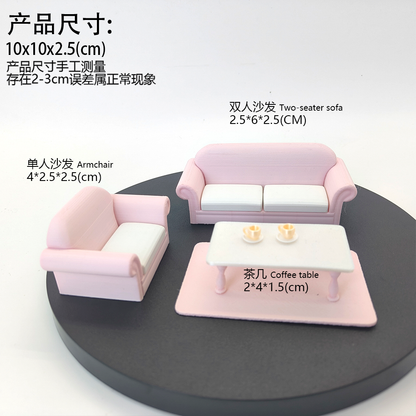 LYTP12204 1/12 BJD Dollhouse Sofa Set Living Room Suite Instagrammable Miniature Display