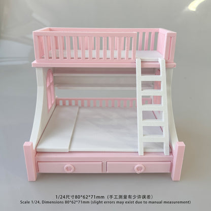 RHF12214 Bunk Beds Mini Ornaments 3D-Printed Dollhouse Desktop Scene OB Doll BJD Original Miniature Furniture
