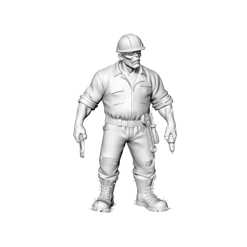MRY-SFW LYGR303 3D Printed Industrial Style Zombie Miniatures, Post-Apocalyptic Worker Undead Figures for Tabletop Games & Dioramas