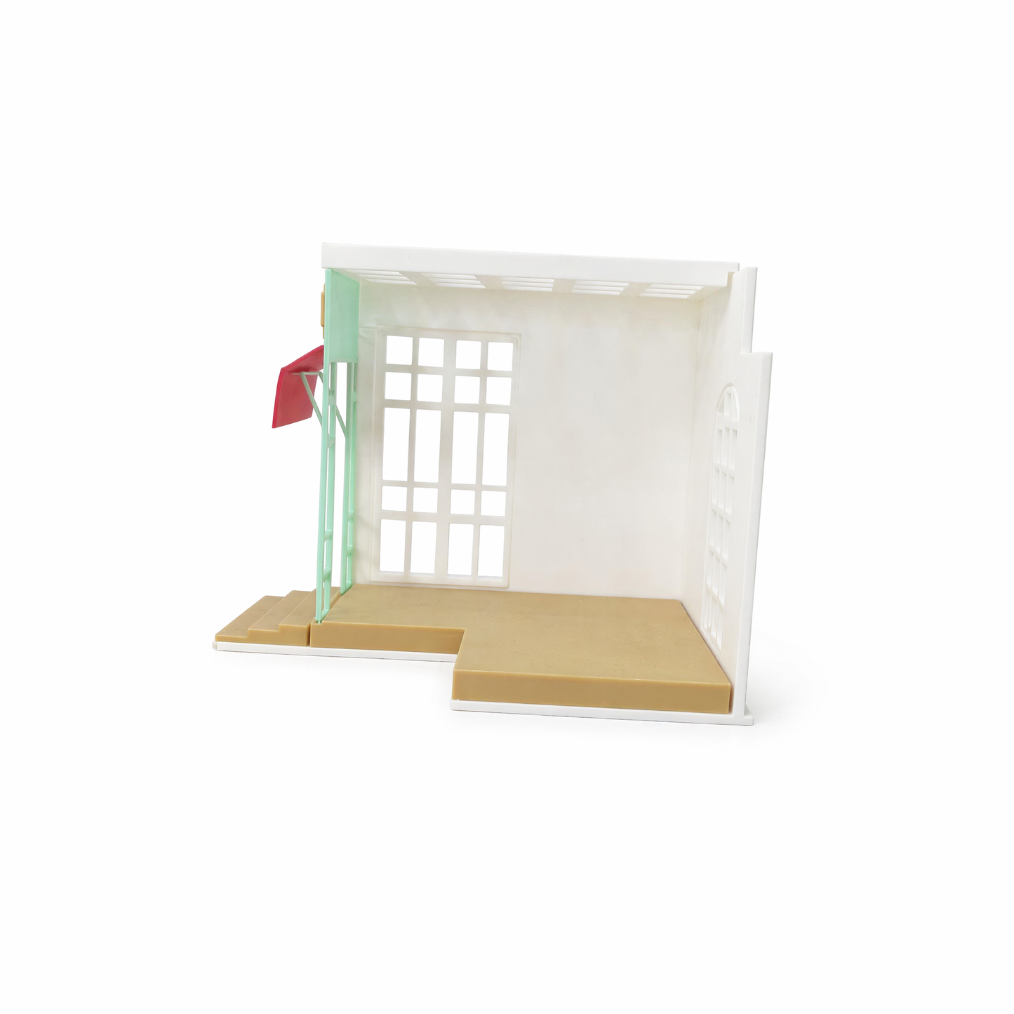 RHF0414 Miniature empty box with a fresh and literary style, street-facing shop, single-sided display, dollhouse scene base Desktop Ornament Creative DIY Hut