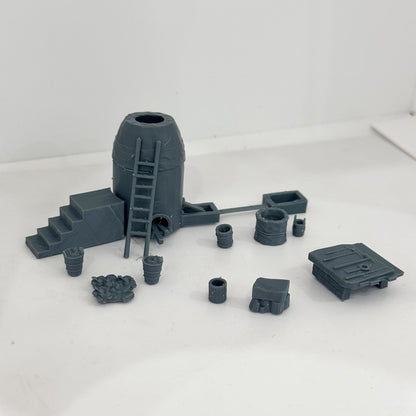 Yao's Studio LYTS091 Miniature Ancient Smelting And Casting Scene Ancient Blacksmith Shop Old-Fashioned Blacksmith Store