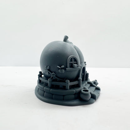 LYTS189 Peach House Miniature Model - 3D Printed Fairy Tale Diorama Decor Ornament