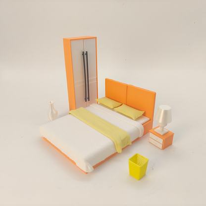LYTP1001 Spring Kissed Moments Spring bedroom 3D Printing DIY Miniature Scenes Dollhouse Creative Decorations Desktop Scenarios Mini Models 18-Inch BJD OB Doll