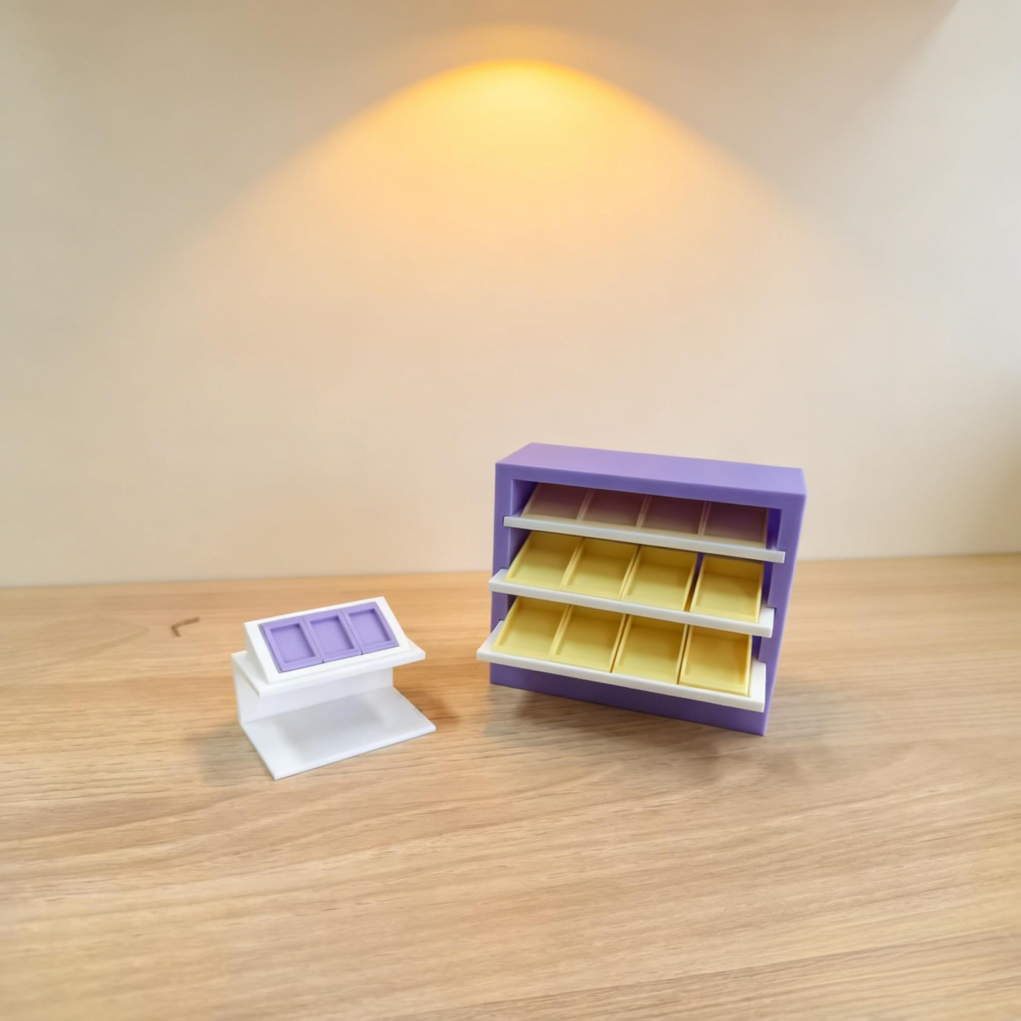 RHF12248 Display Cabinet & Display Stand 3D Printed Modern Miniature Furniture, Pull-out Display Cabinet & Display Stand Model, Miniature
