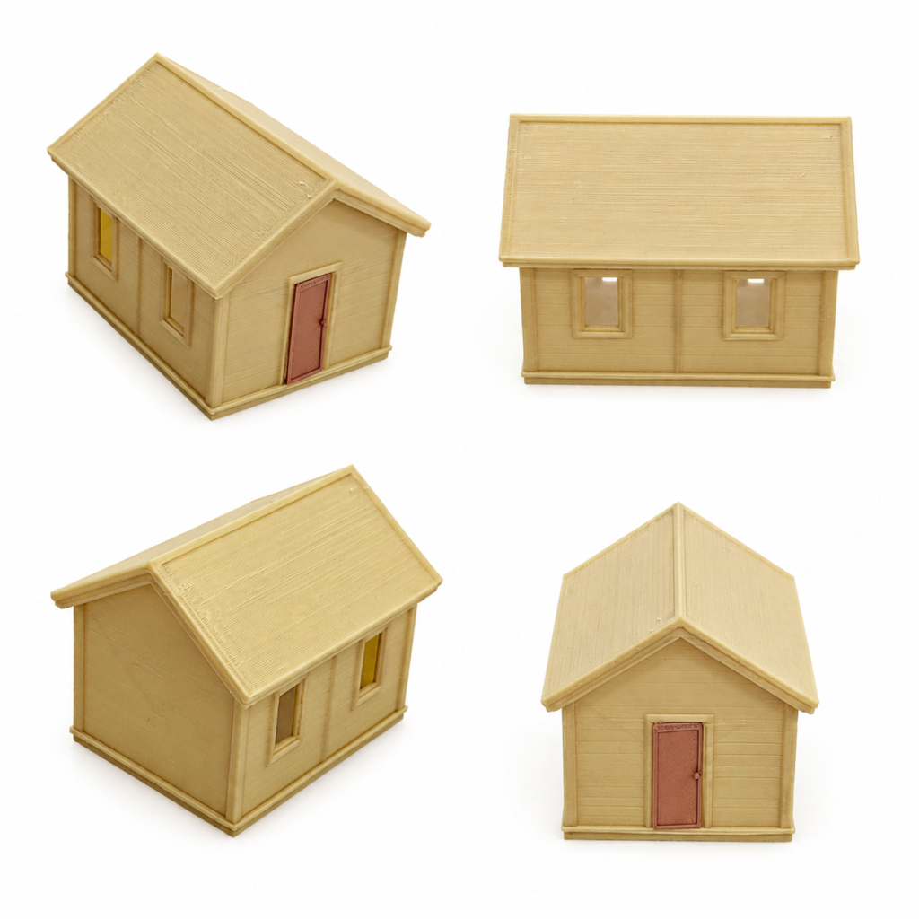 RHF0420 Farm-style workshop with door Desktop Ornament Sand Table Architecture Architectural Model Miniature House Small-scale Landscaping