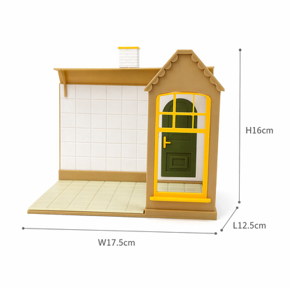 RHF0410 Healing-themed cartoon small house miniature frame with open space body, adaptable to multiple scenarios Desktop Ornament Creative DIY Hut Dollhouse Background House Model