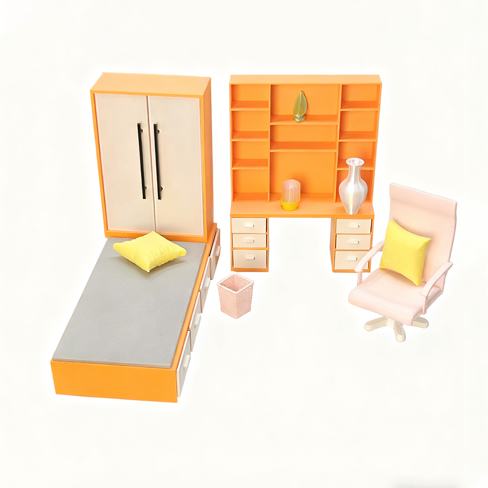 LYTP121002 1/12 Spring Kissed Moments Spring guest room 3D Printing DIY Miniature Scenes Dollhouse Creative Decorations Desktop Scenarios Mini Models 12-Inch BJD OB Doll